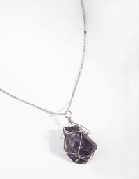 Silver Wire Wrapped Amethyst Necklace - link has visual effect only