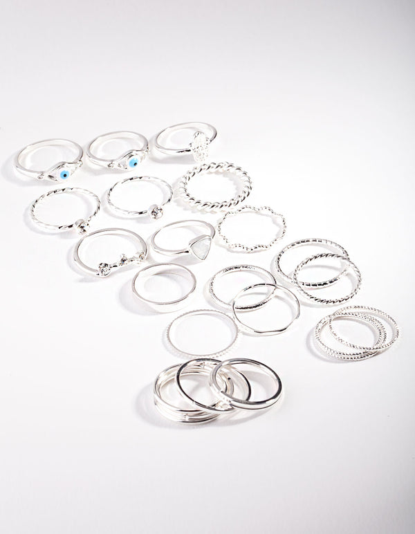 Silver Layered Symbol Ring 24-Pack