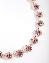 Rose Gold Diamante Gem Flower Chain Necklace - link has visual effect only