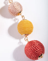 Gold 3 Graduating Tread Bead Drop Earrings - link has visual effect only