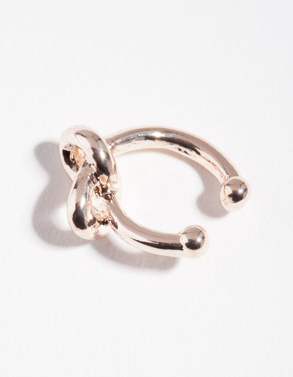 Rose Gold Knot Ear Cuff