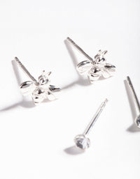 Sterling Silver Diamante Bee Stud Earring Pack - link has visual effect only