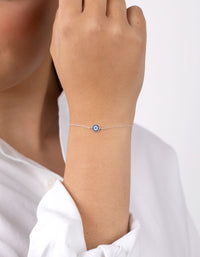 Sterling Silver Evil Eye Disc Bracelet - link has visual effect only