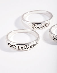 Silver Inspirational Word Ring Pack - link has visual effect only