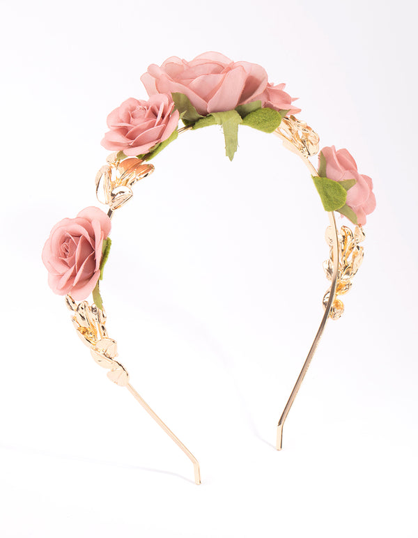 Pink Rose Headband