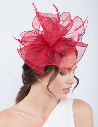 Red Triangle Feather Fascinator - link has visual effect only