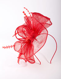 Red Triangle Feather Fascinator - link has visual effect only