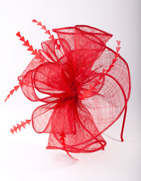 Red Triangle Feather Fascinator - link has visual effect only