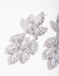 Rhodium Diamond Simulant Statement Earring - link has visual effect only