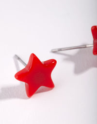 Red Festive Star Stud Earrings - link has visual effect only