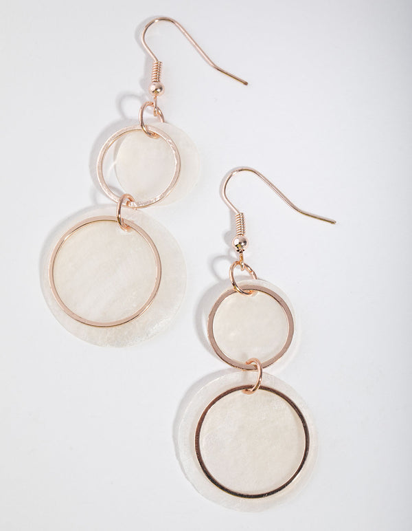 Rose Gold Iridescent Drop Earrings