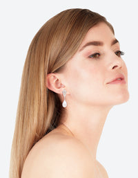 Silver Tear Drop Pearl Drop Earrings - link has visual effect only