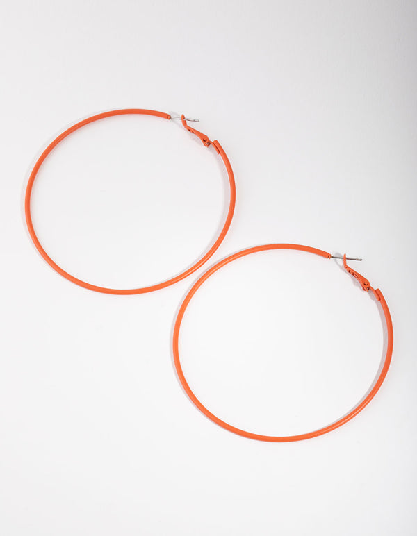 Matte Open Motor Medium Fine Hoop Earrings