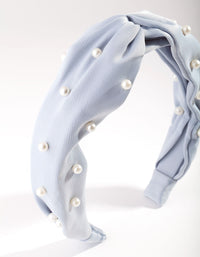 Blue Fabric Pearl Headband - link has visual effect only