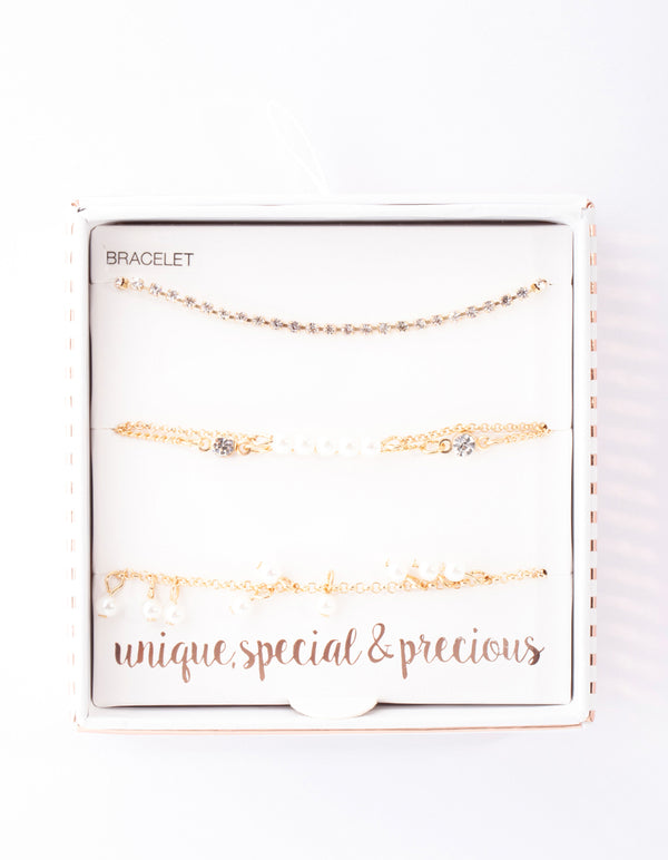 Gold Pearl Jingle Bracelet Pack