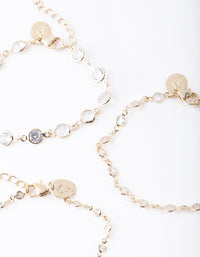 Gold Circle Diamante Bracelet Pack - link has visual effect only