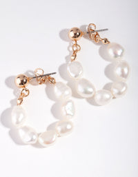 Gold Freshwater Pearl Loop Earring - link has visual effect only