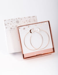 Rose Gold Plated Sterling Silver 50mm Plain Hoop Earrings - link has visual effect only