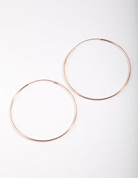 Rose Gold Plated Sterling Silver 50mm Plain Hoop Earrings - link has visual effect only