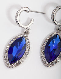 Rhodium Blue Navette Drop Earrings - link has visual effect only