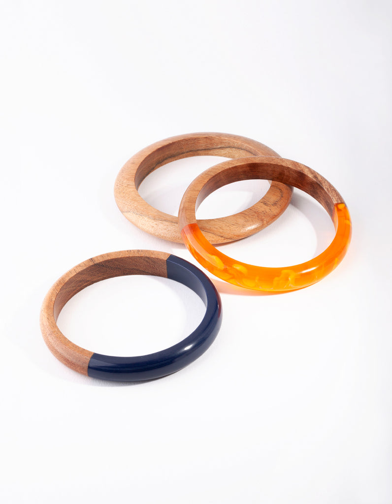 Wooden Spliced Bangle Pack