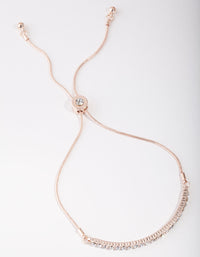 Rose Gold Hard Diamante Toggle Bracelet - link has visual effect only