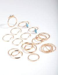 Gold Turquoise Festival Ring 20 Pack - link has visual effect only