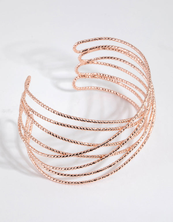 Rose Gold Twist Cuff Bracelet