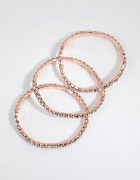Rose Gold Diamante Stretch Bracelet Set - link has visual effect only