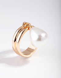 Gold Pearly Charm Ring - link has visual effect only