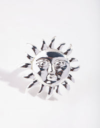 Silver Sun Face Ring - link has visual effect only