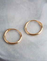 9ct Gold 11mm Fine Hoop Earrings - link has visual effect only