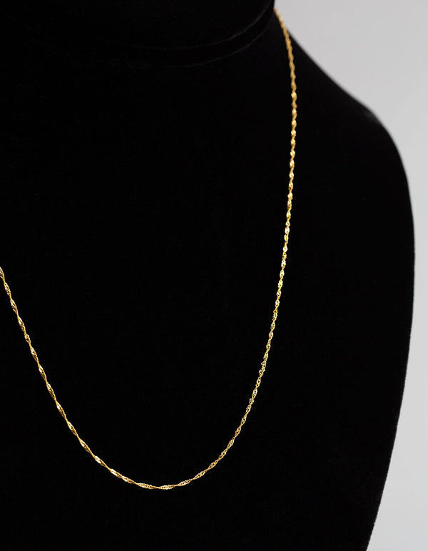 9ct Gold Twist Curb Chain Necklace