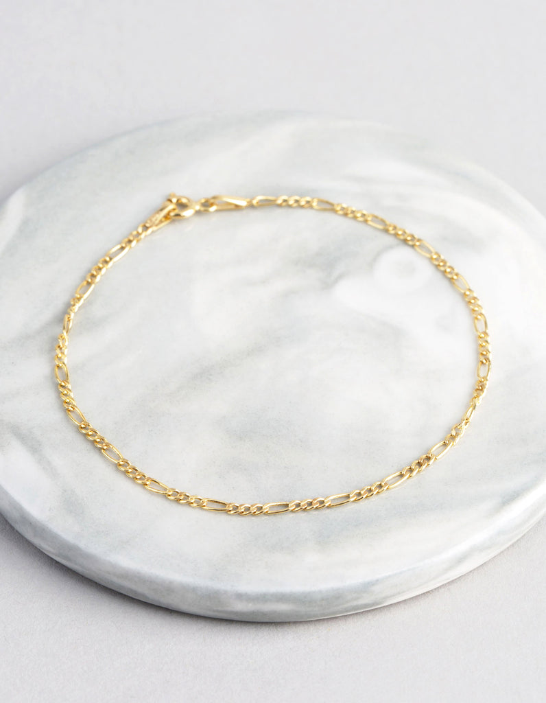 9ct Gold Figaro Chain Bracelet