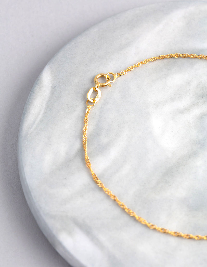 9ct Gold Twist Curb Chain Bracelet