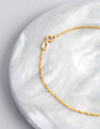 9ct Gold Twist Curb Chain Bracelet - link has visual effect only