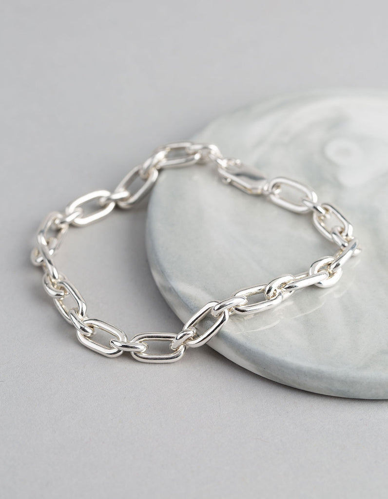 Sterling Silver Long & Short Chain Bracelet