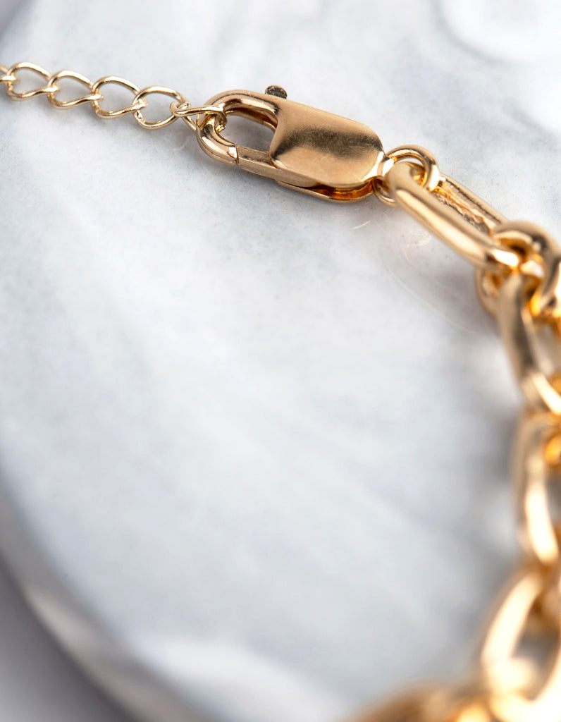 Gold Plated Sterling Silver Long & Short Chain Bracelet