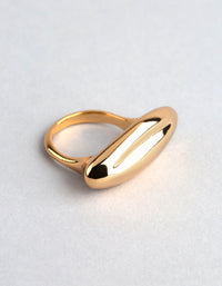 18ct Gold Plated Brass Irregular Shape Cocktail Ring - link has visual effect only