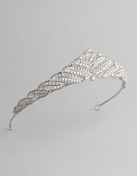 Rhodium Cubic Zirconia Royal Tiara - link has visual effect only