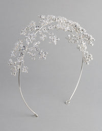 Silver Cubic Zirconia Flower Hair Drape - link has visual effect only