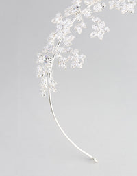 Silver Cubic Zirconia Flower Hair Drape - link has visual effect only