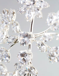 Silver Cubic Zirconia Flower Hair Drape - link has visual effect only