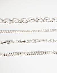 Silver Mixed Chain Choker 4-Pack - link has visual effect only