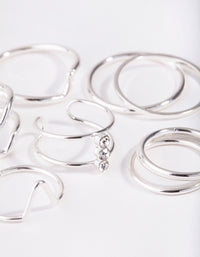 Silver Multi Band 8-Pack Rings - link has visual effect only