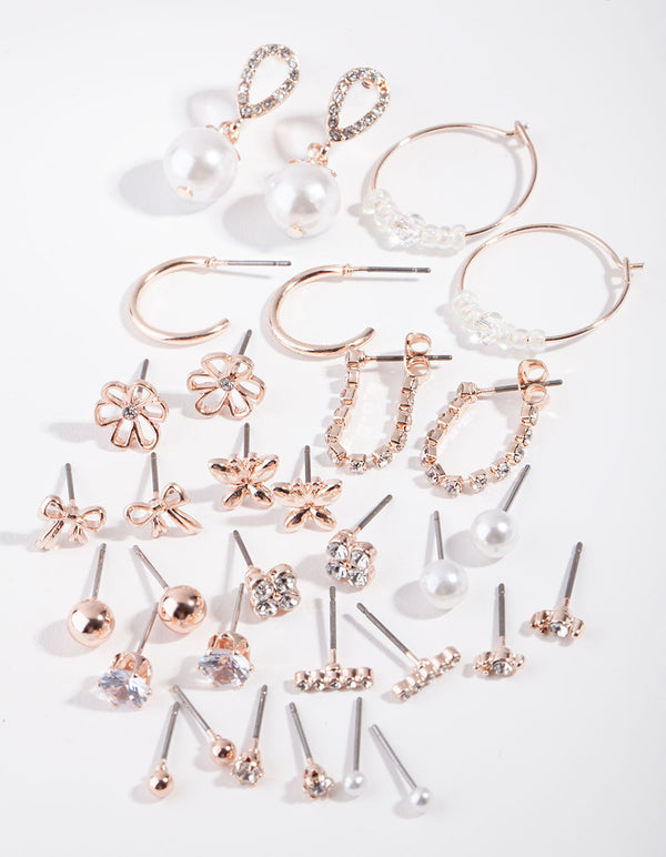 Rose Gold Feminine Fun 16-Pack Earring