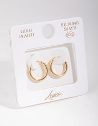 Gold Plated Sterling Silver 15x2MM Hoop Earrings - link has visual effect only