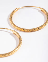 Gold Plated Sterling Silver 25mm Diamond Cut Hoop Earrings - link has visual effect only