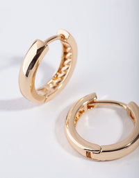 Gold Medium Plain Round Huggie Earrings - link has visual effect only