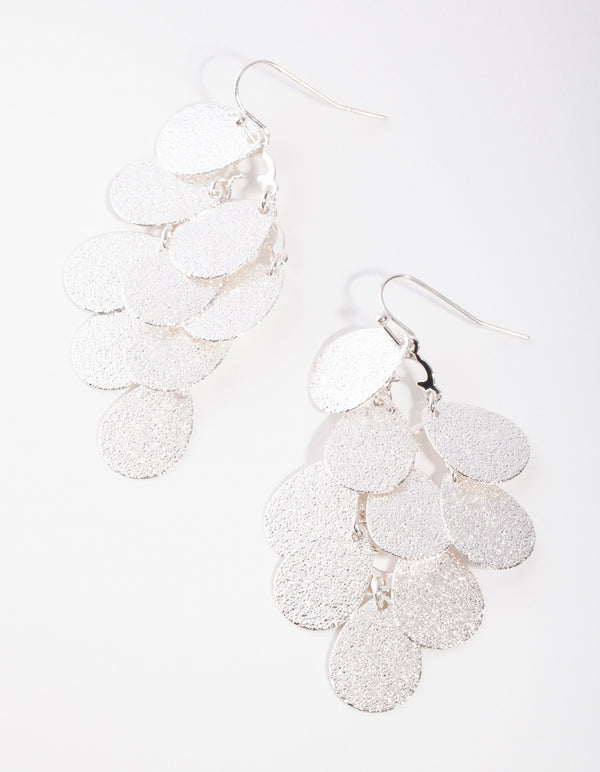 Silver Sandblast Waterfall Earrings